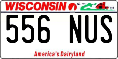 WI license plate 556NUS