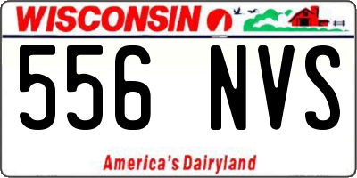 WI license plate 556NVS