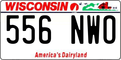 WI license plate 556NWO