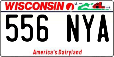WI license plate 556NYA