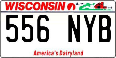 WI license plate 556NYB