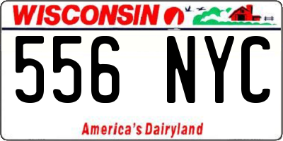 WI license plate 556NYC