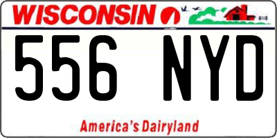 WI license plate 556NYD