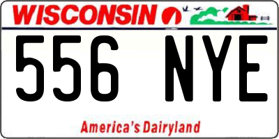 WI license plate 556NYE