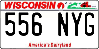 WI license plate 556NYG
