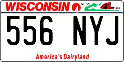 WI license plate 556NYJ