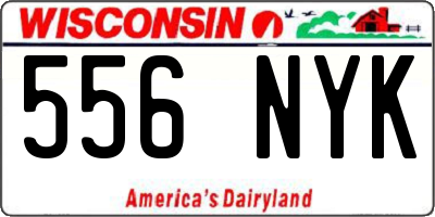 WI license plate 556NYK