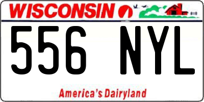 WI license plate 556NYL