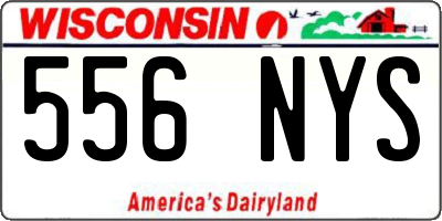 WI license plate 556NYS
