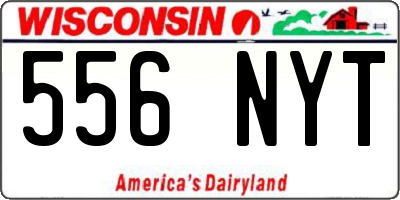 WI license plate 556NYT