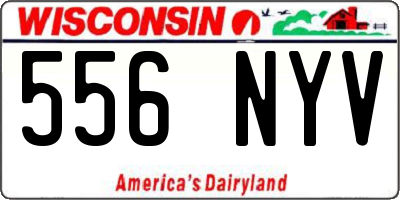 WI license plate 556NYV