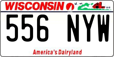 WI license plate 556NYW