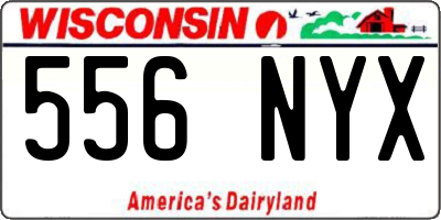 WI license plate 556NYX