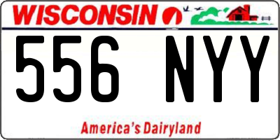 WI license plate 556NYY