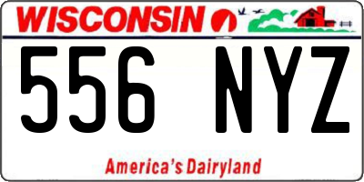 WI license plate 556NYZ