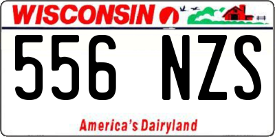 WI license plate 556NZS