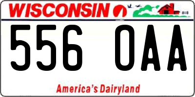 WI license plate 556OAA