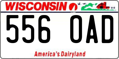 WI license plate 556OAD