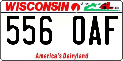 WI license plate 556OAF