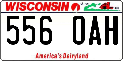 WI license plate 556OAH