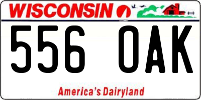 WI license plate 556OAK