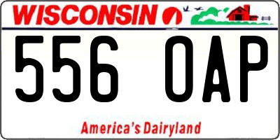 WI license plate 556OAP