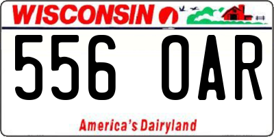 WI license plate 556OAR