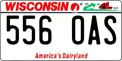 WI license plate 556OAS