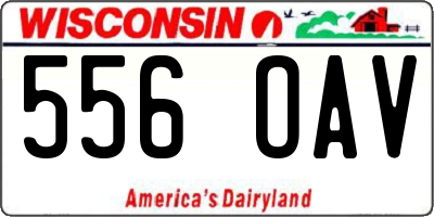 WI license plate 556OAV