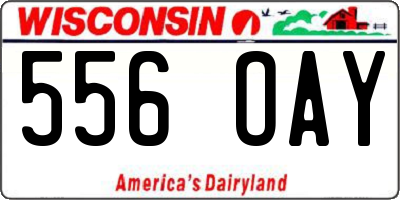 WI license plate 556OAY