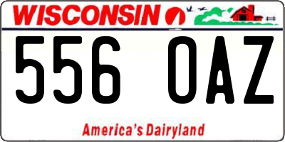WI license plate 556OAZ