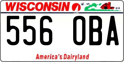 WI license plate 556OBA