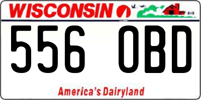 WI license plate 556OBD