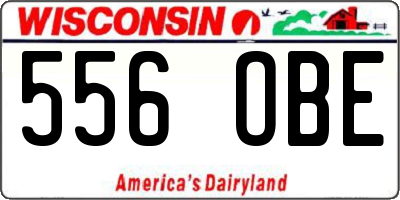 WI license plate 556OBE