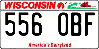 WI license plate 556OBF
