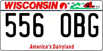 WI license plate 556OBG