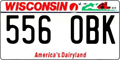 WI license plate 556OBK