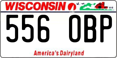WI license plate 556OBP