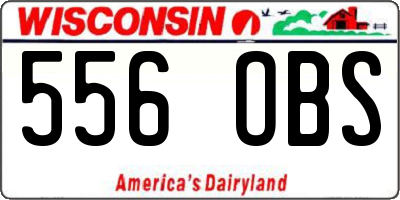WI license plate 556OBS