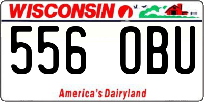 WI license plate 556OBU
