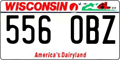 WI license plate 556OBZ