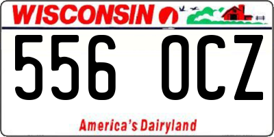 WI license plate 556OCZ