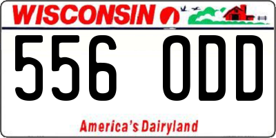 WI license plate 556ODD