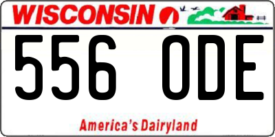 WI license plate 556ODE