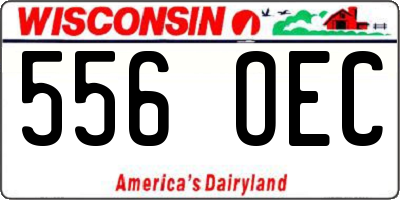 WI license plate 556OEC