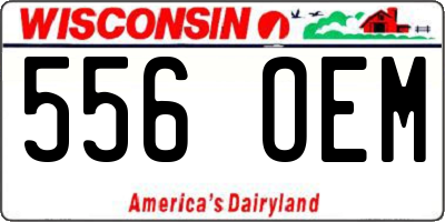 WI license plate 556OEM
