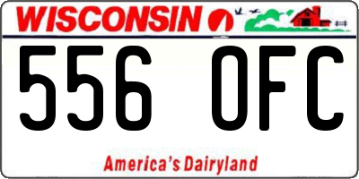 WI license plate 556OFC