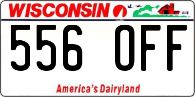 WI license plate 556OFF