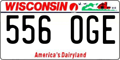 WI license plate 556OGE