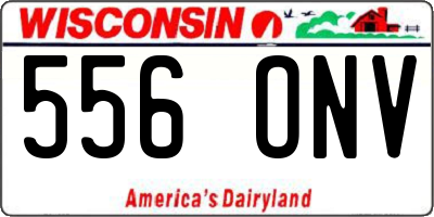WI license plate 556ONV